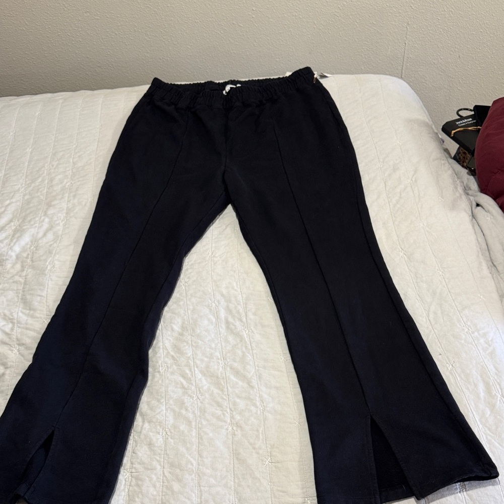 Good American black Elastic Waist Pants